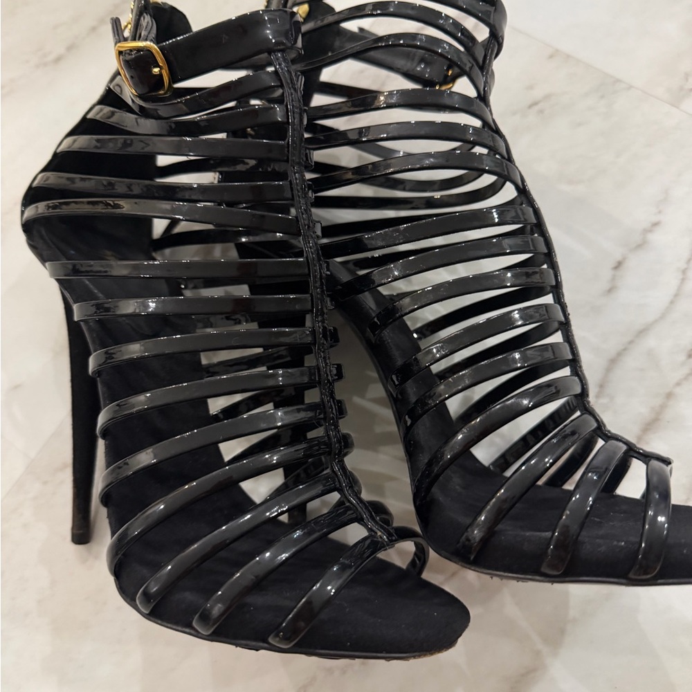 Giseppe Black Strappy Heels